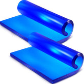 Dimsile blue two-piece motorcycle seat gel pads set for enhanced ride comfort on bikes.