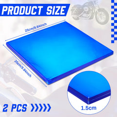 Dimsile blue gel pad with vented design improving cooling during rides.