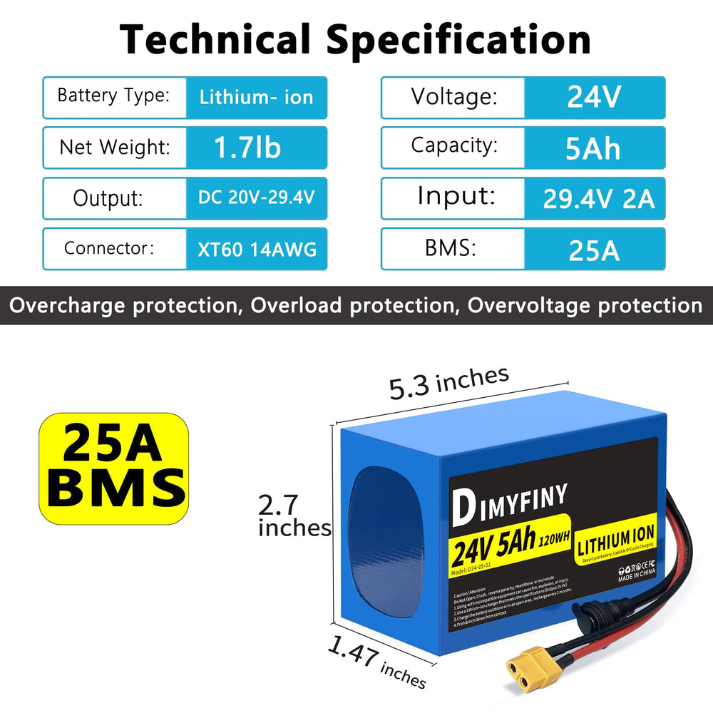 Dimyfiny battery pack with charger included ensures immediate use