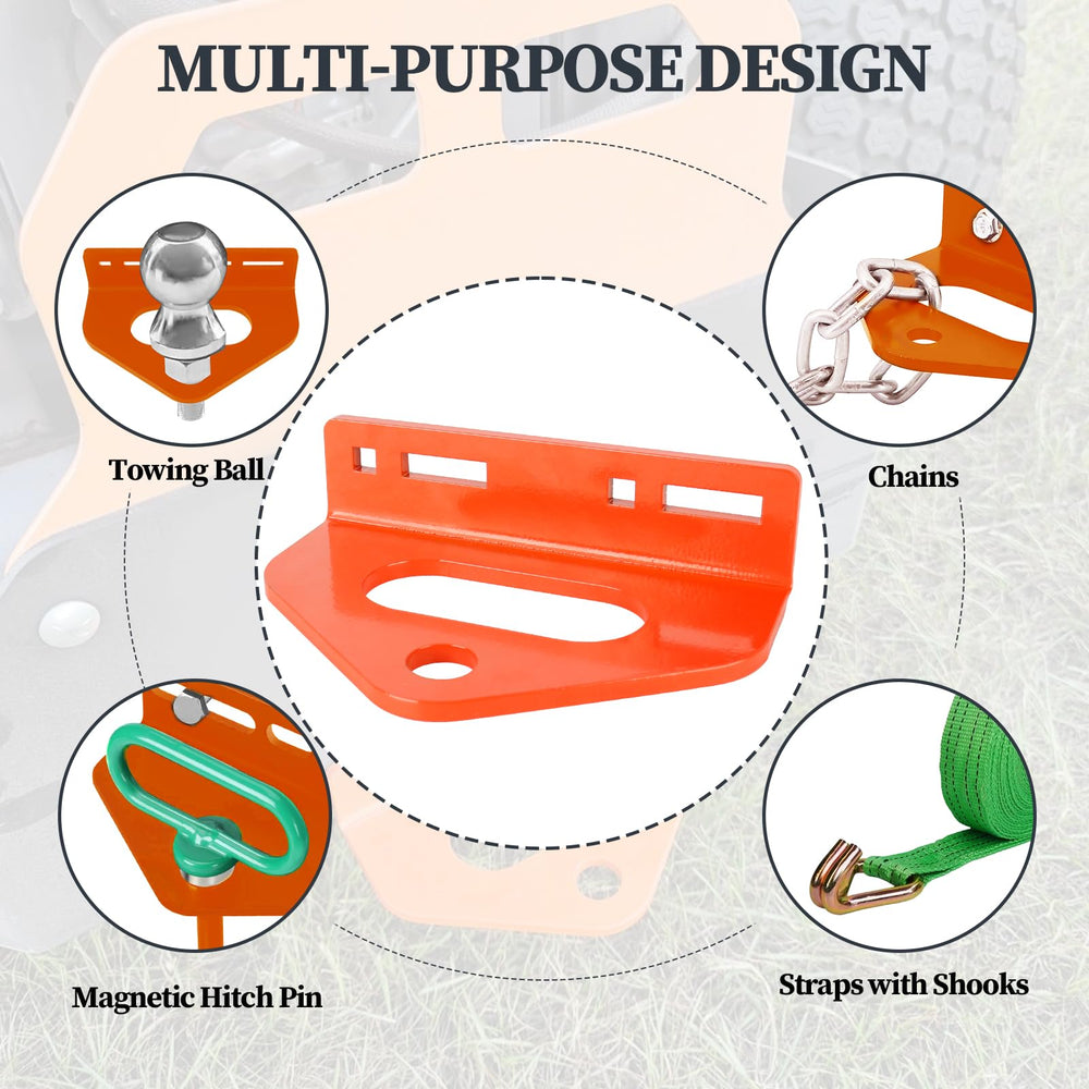 Dinlon Zero Turn Hitch heavy-duty steel construction supports tough towing tasks