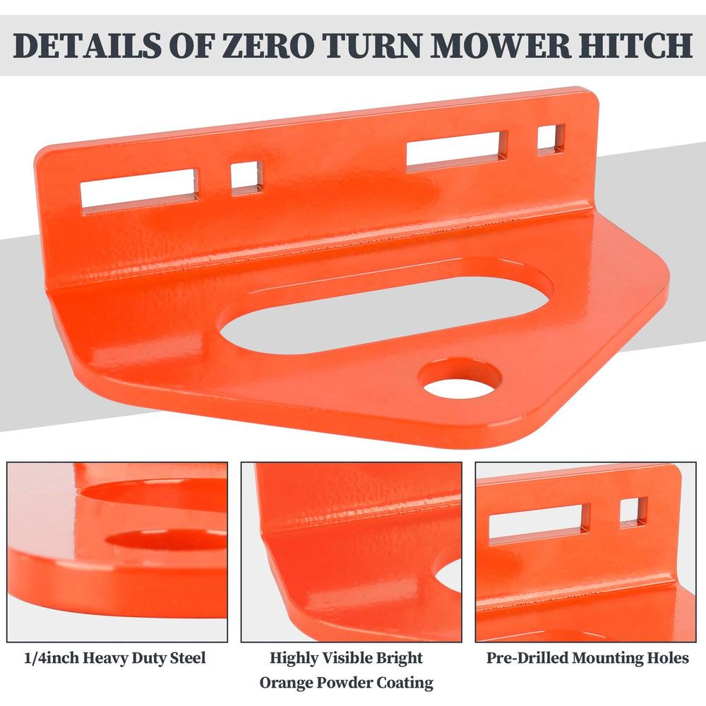 Dinlon Zero Turn Hitch powder-coated finish resists rust and wear