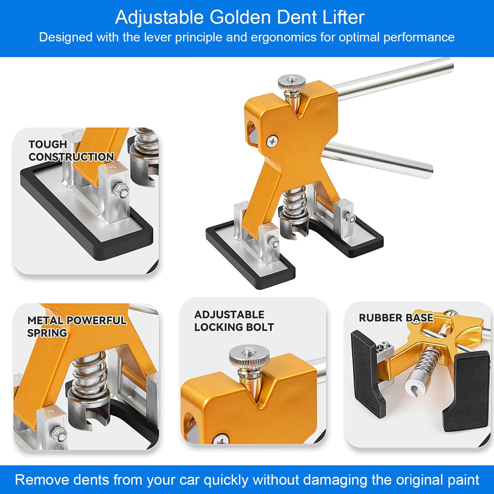 DIQDI micro-adjustable gold lifter targeting small dings with gentle surface protection