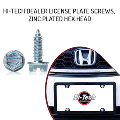 HI-TECH hex head license plate screws enable quick, tool-friendly installation.