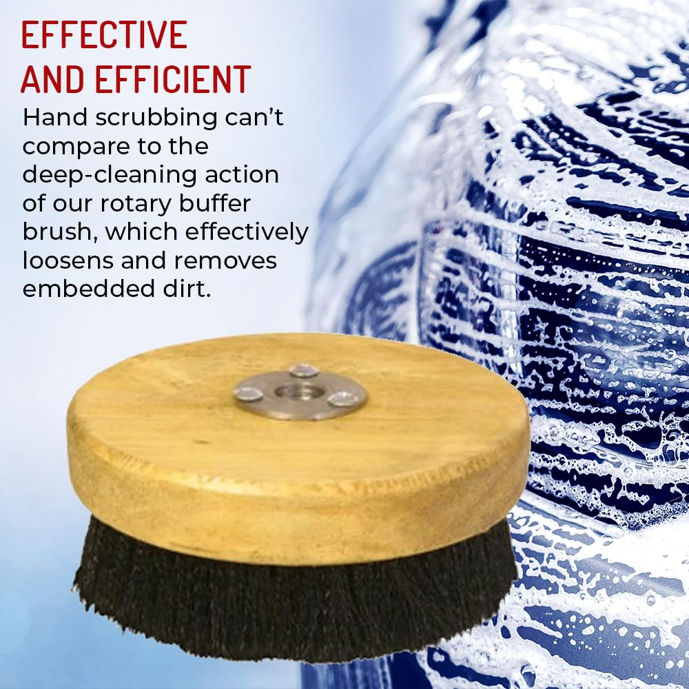 HI-TECH 5-inch Wood Block Brush durable wood block for consistent cleaning across surfaces