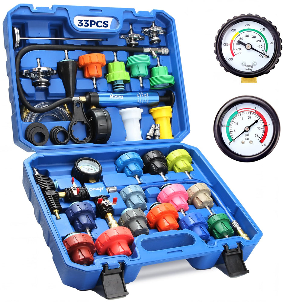 DISEN 33PCS coolant tester kit case showing organized storage for quick access.