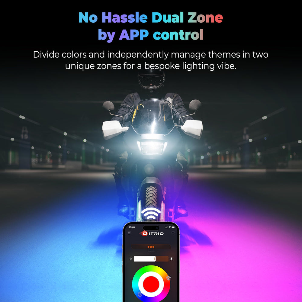DITRIO signal integration highlights brakes and turn signals for safer visibility.