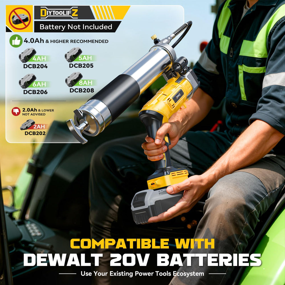 DIYtoolifz 39.4-inch hose provides extended reach during lubrication tasks.