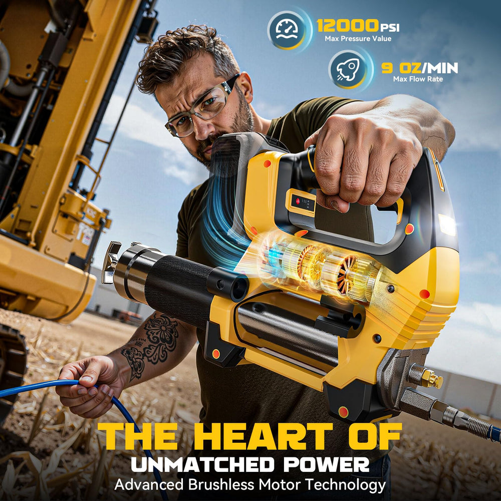 DIYtoolifz grease gun demonstrates DeWalt 20V battery compatibility for seamless setup