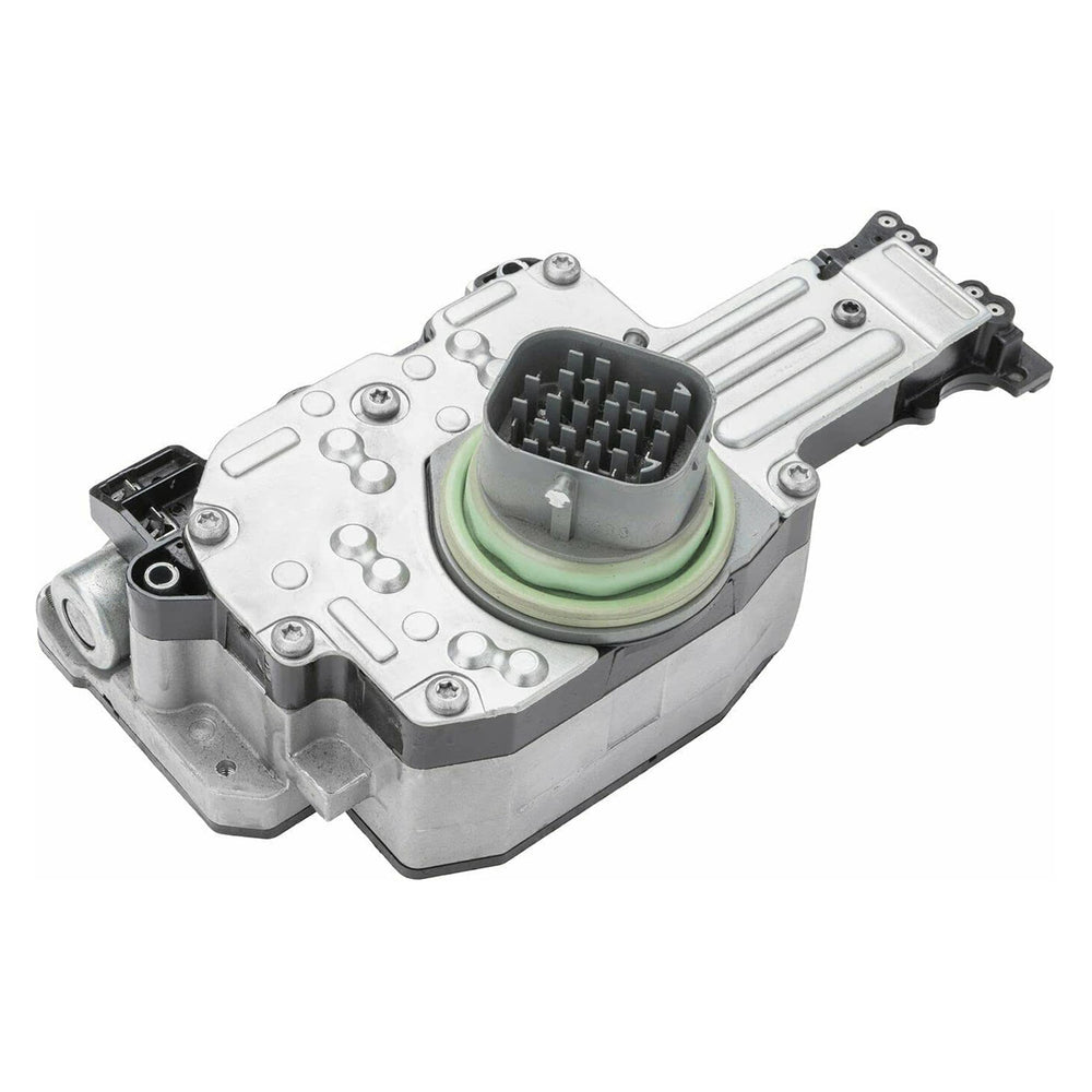 DJ TRANS PARTS 68RFE grey shift solenoid pack on workbench for dependable remanufactured replacement