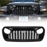 DKMGHT glossy black fury grille on Jeep Wrangler JL enhances rugged look and airflow