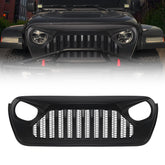 DKMGHT front grill for Jeep Wrangler JL with matte black fury styling and airflow focus.