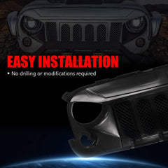 DKMGHT Wrangler JK grille installs easily using original mounting holes