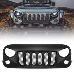 DKMGHT front grill for Wrangler JK with transformer mesh enhances rugged exterior