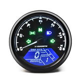 DKMOTORK 0011 digital gauge speedometer display shows MPH or KMH for precise readings on most bikes.