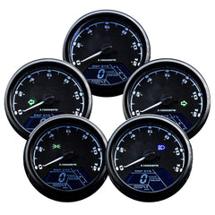 DKMOTORK 0011 tachometer needle close-up helps monitor engine RPM during rides.