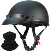 DLPACKJ motorcycle half helmet matte black open-face for cooler rides.