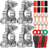 DLronwey battery terminal connectors with positive red cover for easy polarity identification and protection.