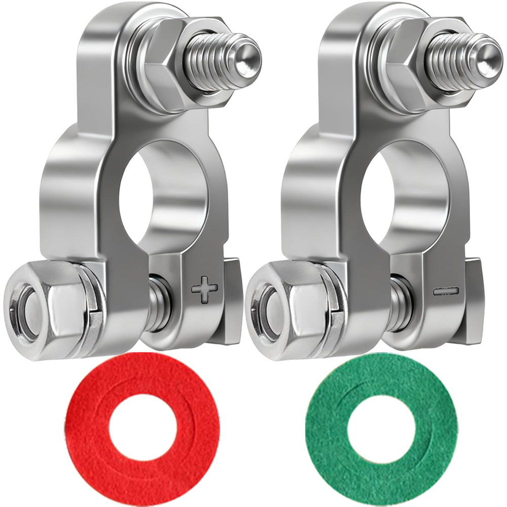 DLronwey battery terminals with military red and black covers for durable waterproof connections