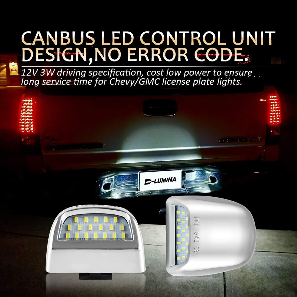D-Lumina license plate light close-up chip shows high brightness LEDs
