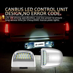 D-Lumina license plate light close-up chip shows high brightness LEDs