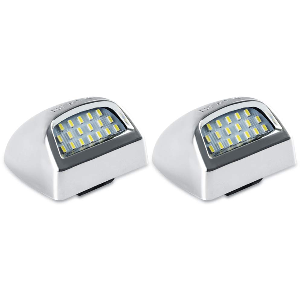 D-Lumina chrome LED license plate light right-side assembly boosts rear illumination
