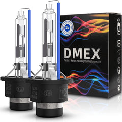 DMEX D2R 6000K xenon bulb front view with bright cold-white light