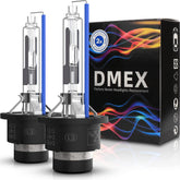 DMEX D4R 8000K xenon bulbs pack front view for brighter road visibility