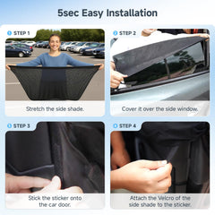 DMJN shade design with no suction cups preserves cabin clarity.