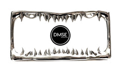 DMSE Universal Chrome Shark Tooth Jaws license plate frame adds bold styling to any vehicle.