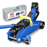 DNA Motoring 1.5 ton floor jack blue lifting up to 3000 lbs for vehicle maintenance