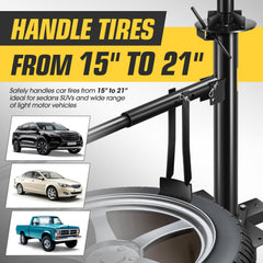 DNA Motoring 15-21 inch tire compatibility fits sedans and SUVs with ease