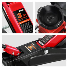 DNA Motoring 3 Ton Floor Jack 360-degree casters enable smooth movement.