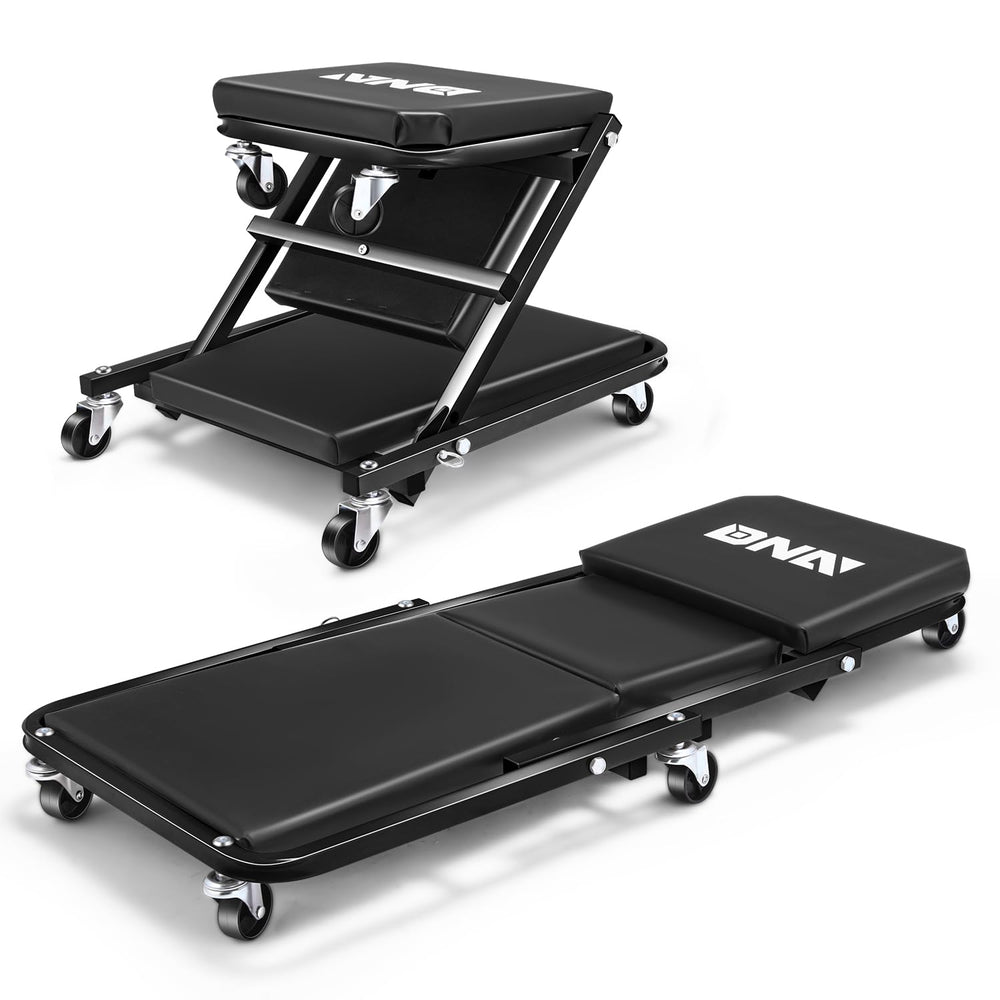 DNA Motoring 36-inch folding 2-in-1 creeper for under-vehicle access.