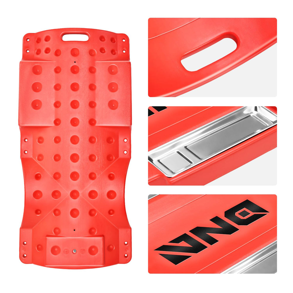 DNA Motoring creeper includes built-in handles for easy transport.