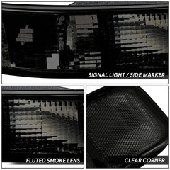 DNA MOTORING Chevy Express Savana front light set with smoked lens, quick plug-and-play fitment