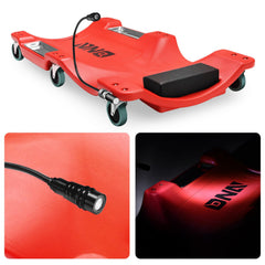 DNA Motoring creeper features six swivel casters for smooth movement.