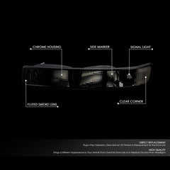 DNA MOTORING front bumper parking lights with clear lens for Chevy Express and GMC Savana, clean appearance