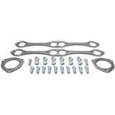 DNA Motoring GKTSET-SBC-SB aluminum exhaust gasket close-up showing durable graphite seal.