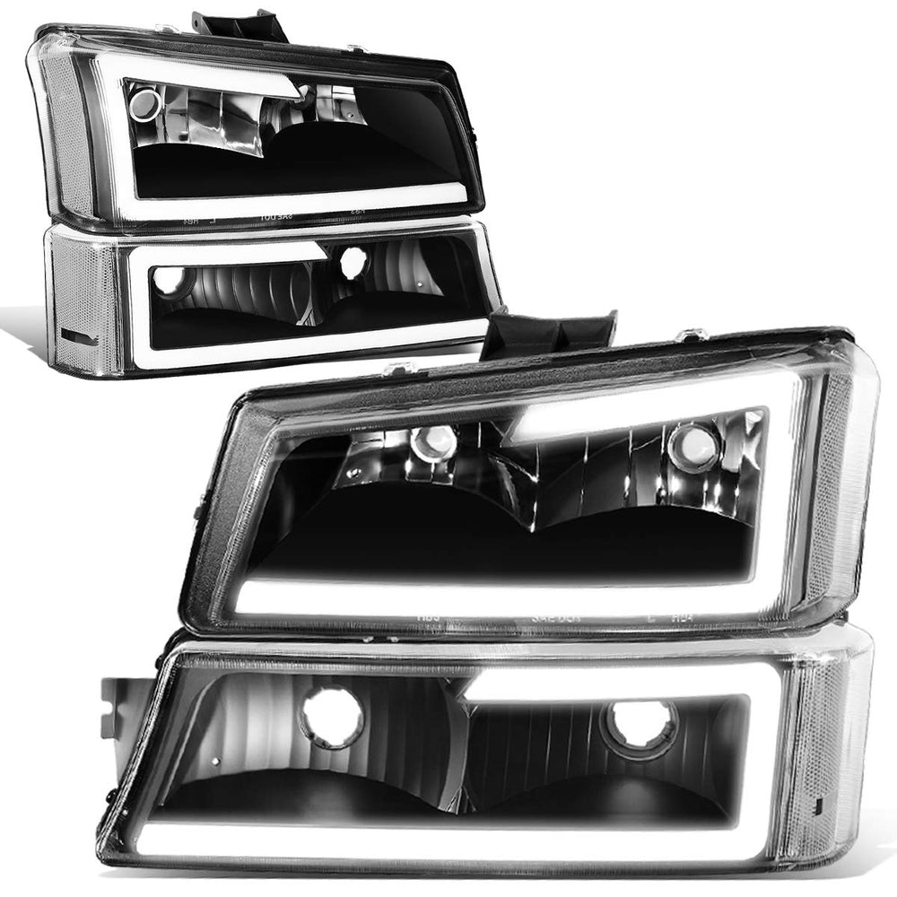 DNA Motoring HL-LB-CSIL03-BK-CL1 left headlight with black housing for Silverado improves night visibility