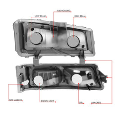 DNA Motoring HL-LB-CSIL03-CH halogen-headlights-only compatibility note guides installation