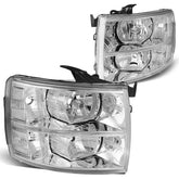 DNA MOTORING HL-OH-CSIL07-CH-CL1 front view chrome headlights enhance styling and visibility.