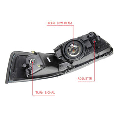 DNA Motoring HL-OH-FM99-BK-CL1 headlight package image shows a complete replacement pair.