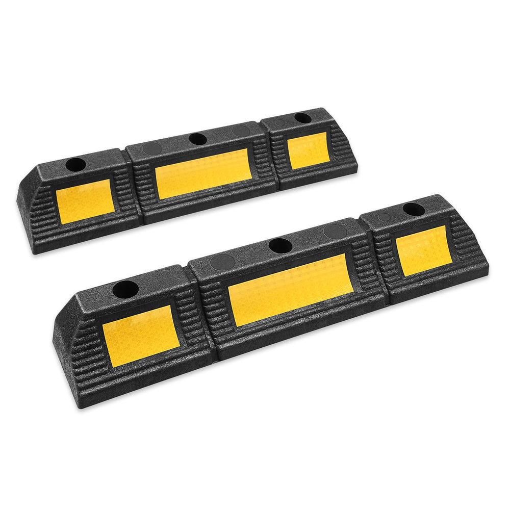 DNA Motoring parking stopper front view for rugged garage use.