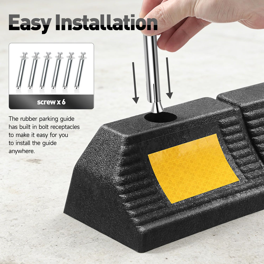 DNA Motoring parking stopper 3-ton capacity supports safe parking.