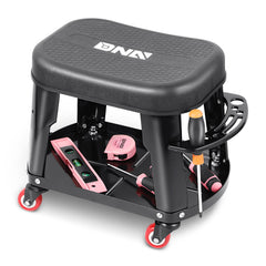 DNA Motoring stool compact dimensions fit tight garages and workshops.
