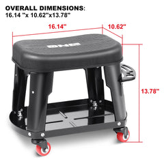 DNA Motoring garage seat offers ample storage for tools and supplies.