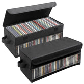 Dntorx CD storage box stackable with lid keeps CDs organized and easy to access.
