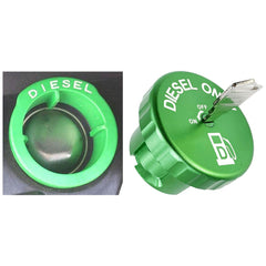 DOCA diesel cap magnet in use during refueling, keeps cap handy.