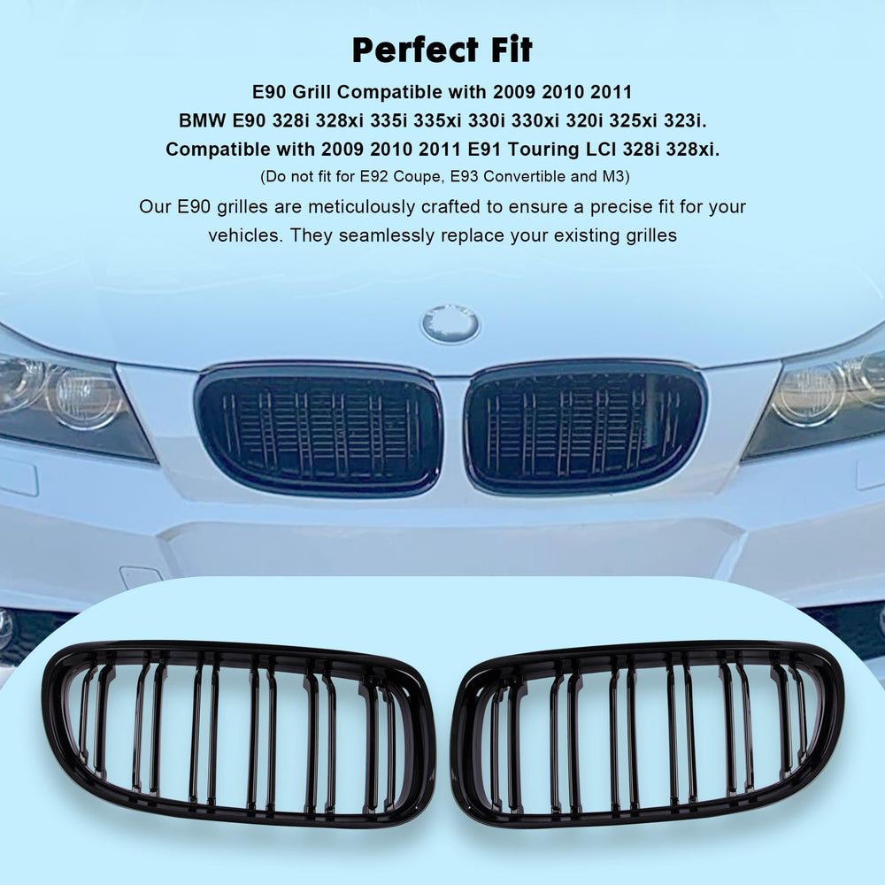 DOCAS E90 front grille installation shows snap-on fit for quick upgrades.
