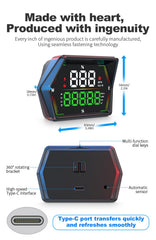 Docbraces HUD auto-brightness adjusts for sunny days and night driving.